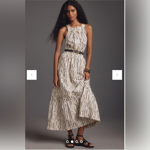 Anthropologie Black and Cream Maxi Dress - Picture 1 of 6